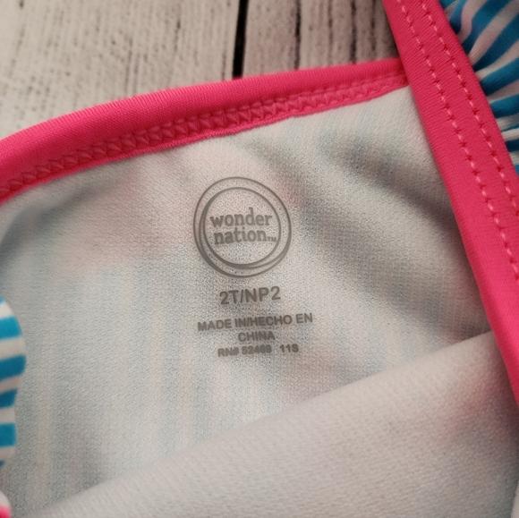 2T Swimsuits DreamWorks Trolls, WonderNation Watermelon (Set) - Picture 8 of 10